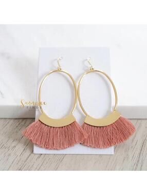 & Other Stories Oval Fringe Earrings